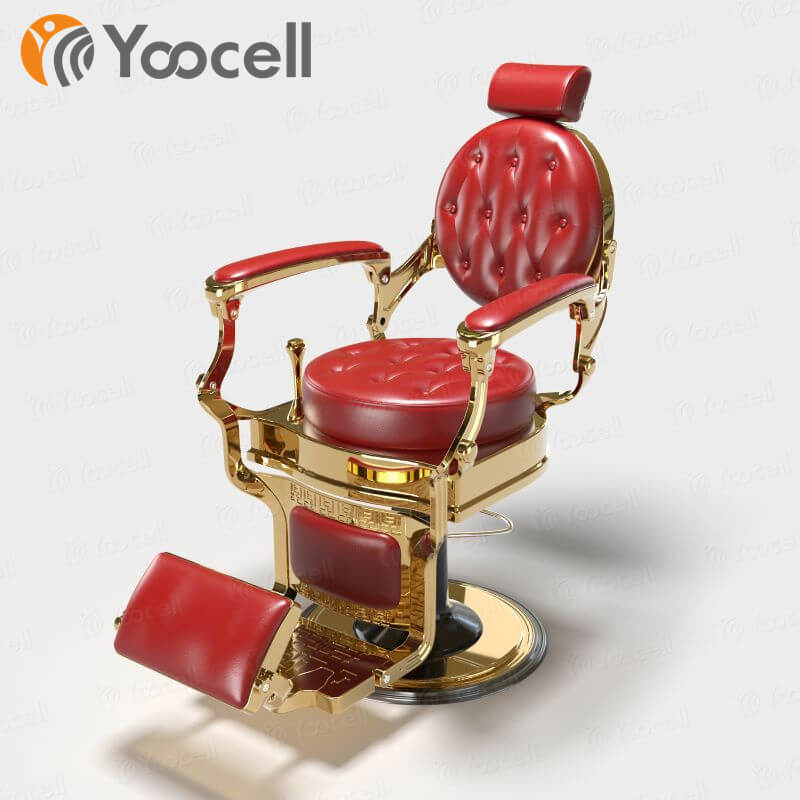 Gold frame Man hairdressing chair high quality hydraulic barber chair for salon equipment