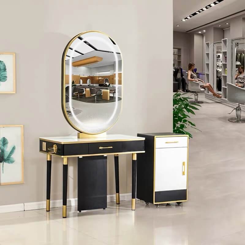 New LED lighting Salon Mirror Station for Hairdressing Yoocell