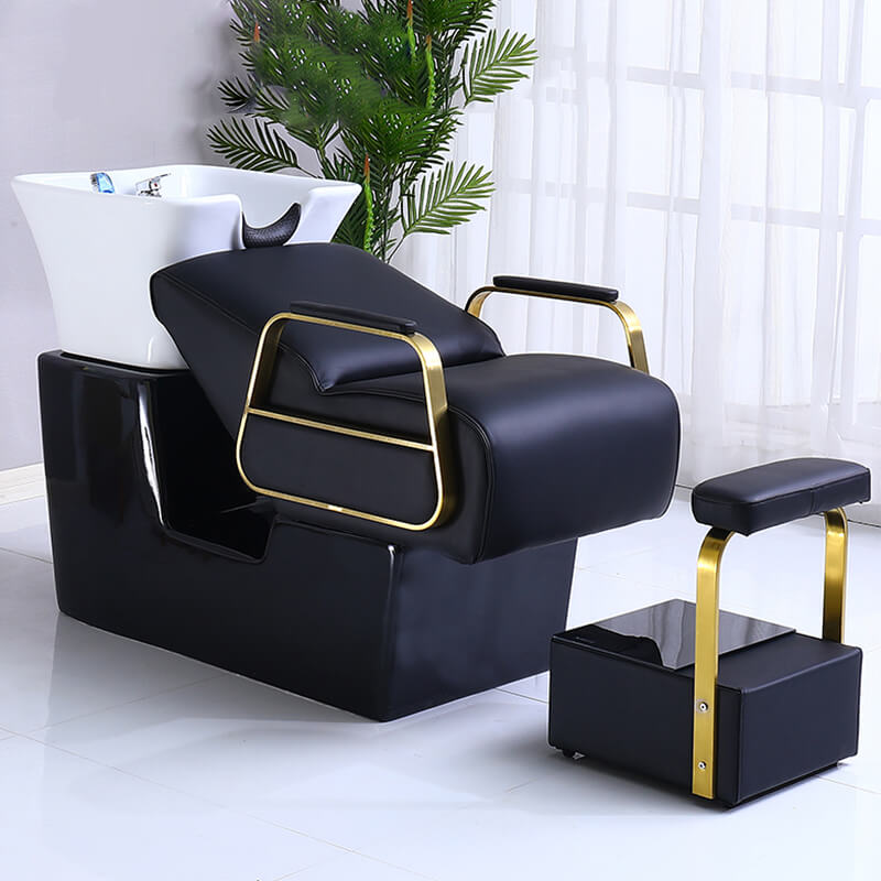 Yoocell newest modern shampoo chair gold frame hair washing chair