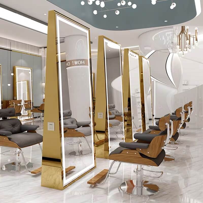 New Led Lighting Salon Mirror Station, Led Mirror For Hair Salon